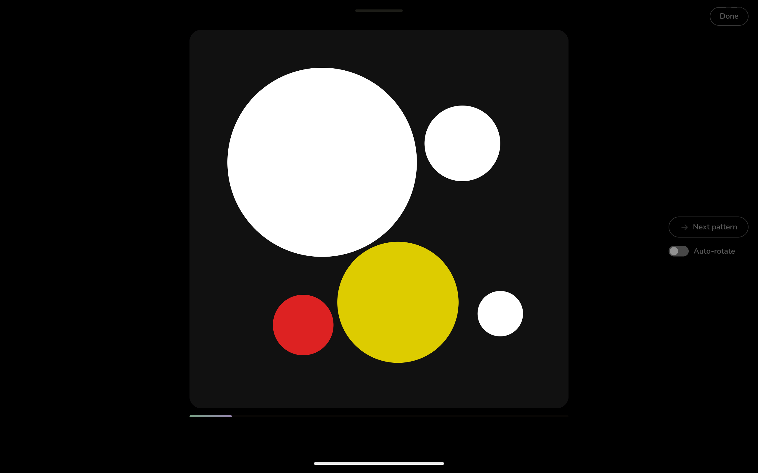 Lumi Steps — Visuals tab in dark mode, live high-contrast pattern session